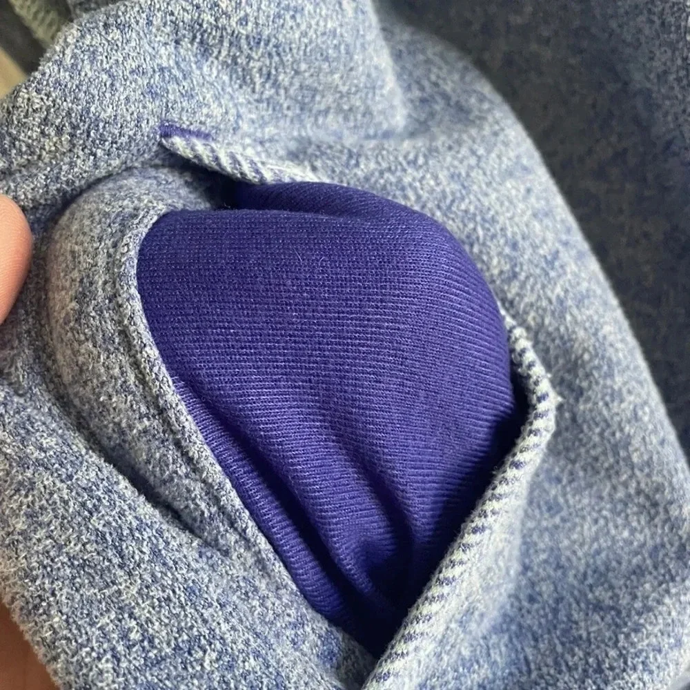 IVIVVA Lululemon 10 Fleece Lined WARM Turtleneck Pullover Blue Green 1/4 Zip Up